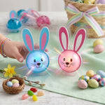 Bunte LED Sprungbälle mit Osterhasenmotiv – 12er Pack für Kinder