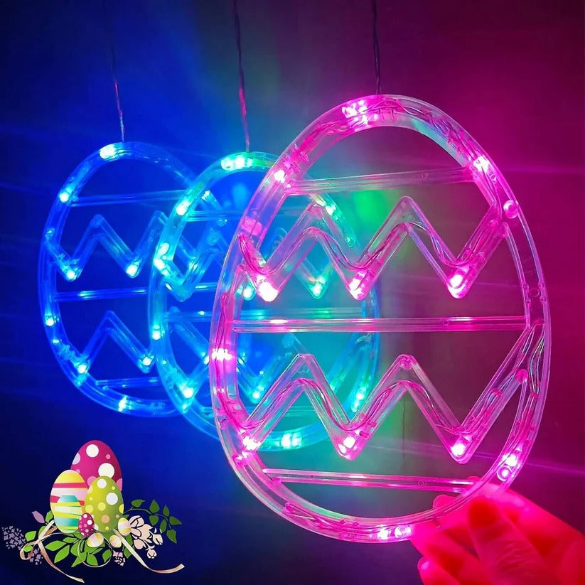 Bunte LED-Osterlichter für Fenster und Raumdekoration