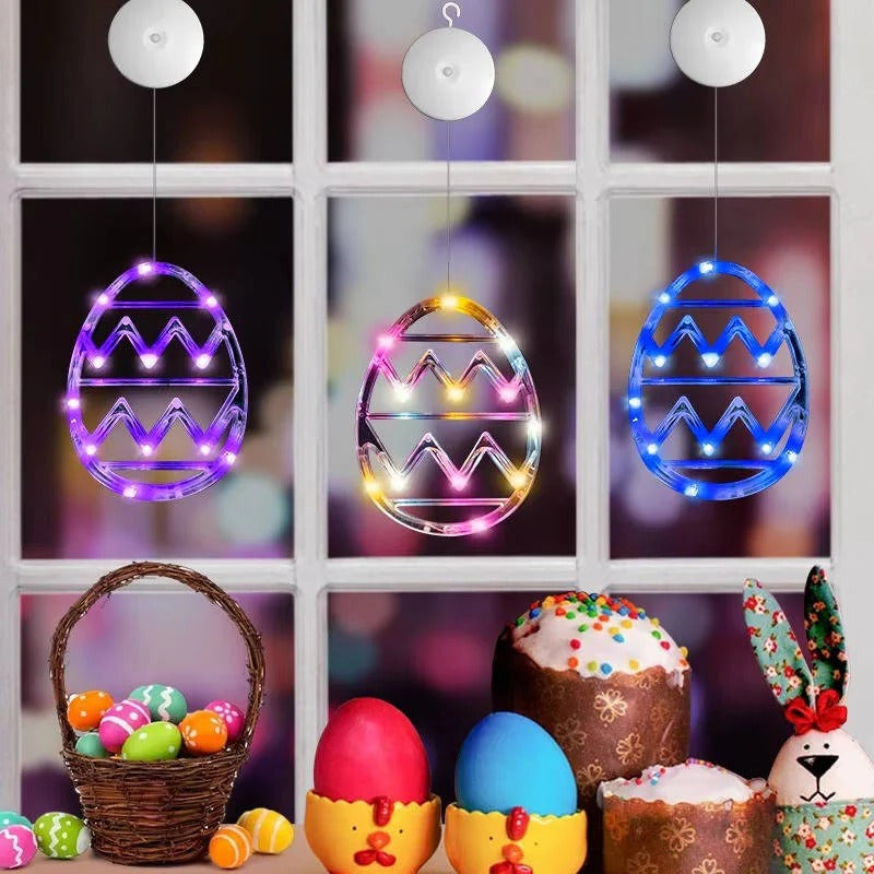 Bunte LED-Osterlichter für Fenster und Raumdekoration