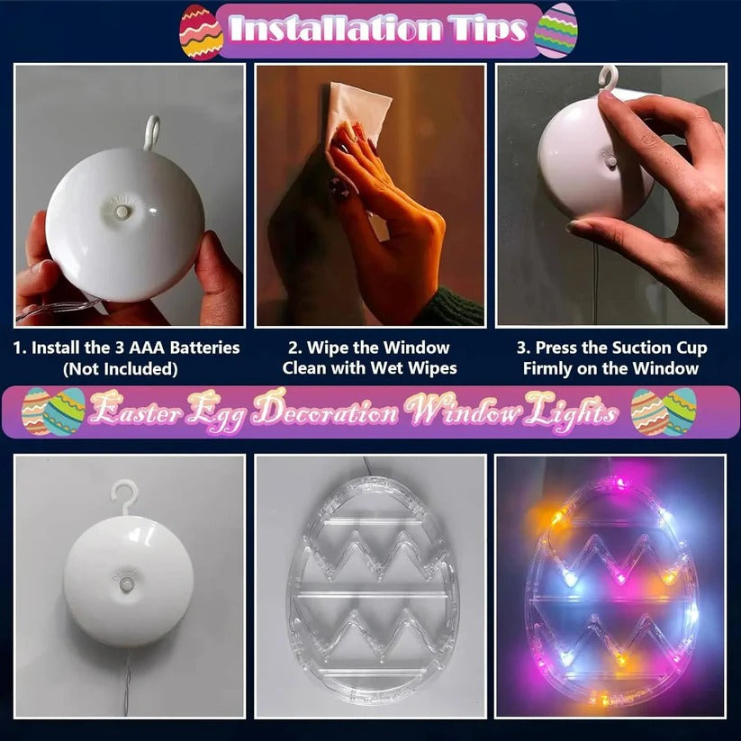 Bunte LED-Osterlichter für Fenster und Raumdekoration