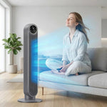 Luftiger Turmventilator ohne Flügel mit 8 Geschwindigkeitsstufen und 4 Modi für Zuhause und Büro