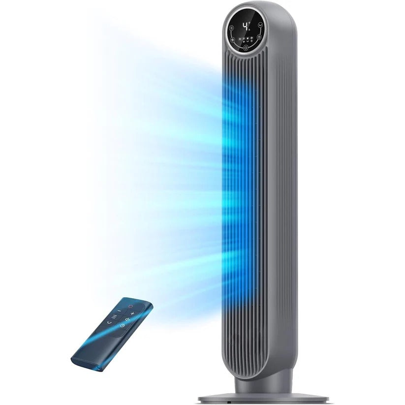 Luftiger Turmventilator ohne Flügel mit 8 Geschwindigkeitsstufen und 4 Modi für Zuhause und Büro