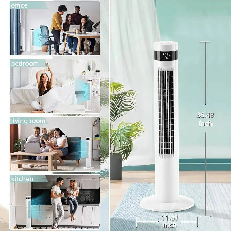 Eleganter Standventilator ohne Blades mit Fernbedienung und 3 Geschwindigkeitsmodi