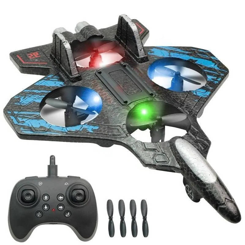 Kinderfreundliches RC Flugzeug mit 360° Drehungen und LED-Lichtern