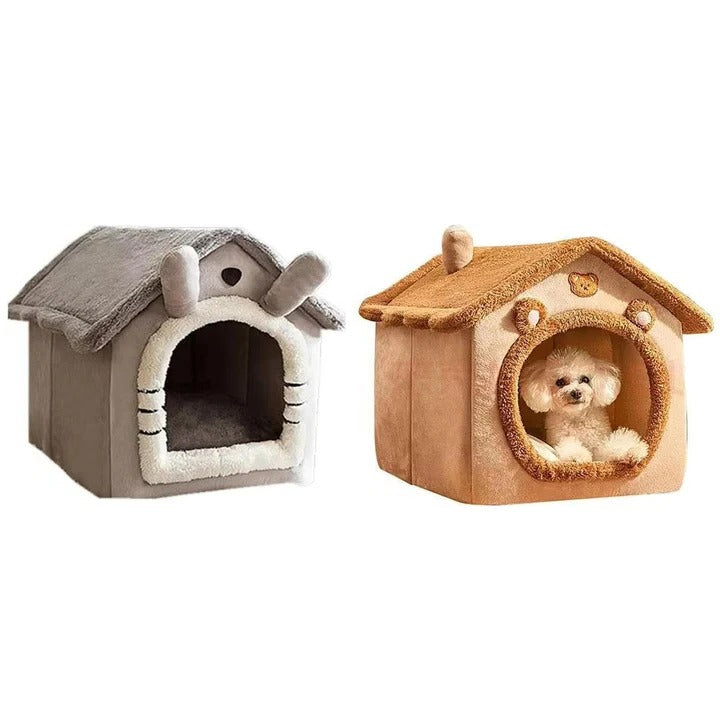 Gemütliches Katzenhaus für drinnen mit weichem Kissen