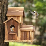 Hölzernes Vogelhaus – Handgefertigtes Baumvogelhaus mit 6 Löchern