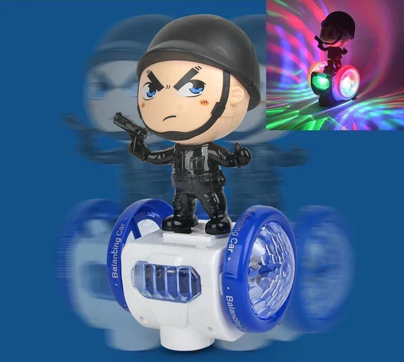 Balance-Auto mit LED-Beleuchtung und Spielzeugfigur – Musik und Licht