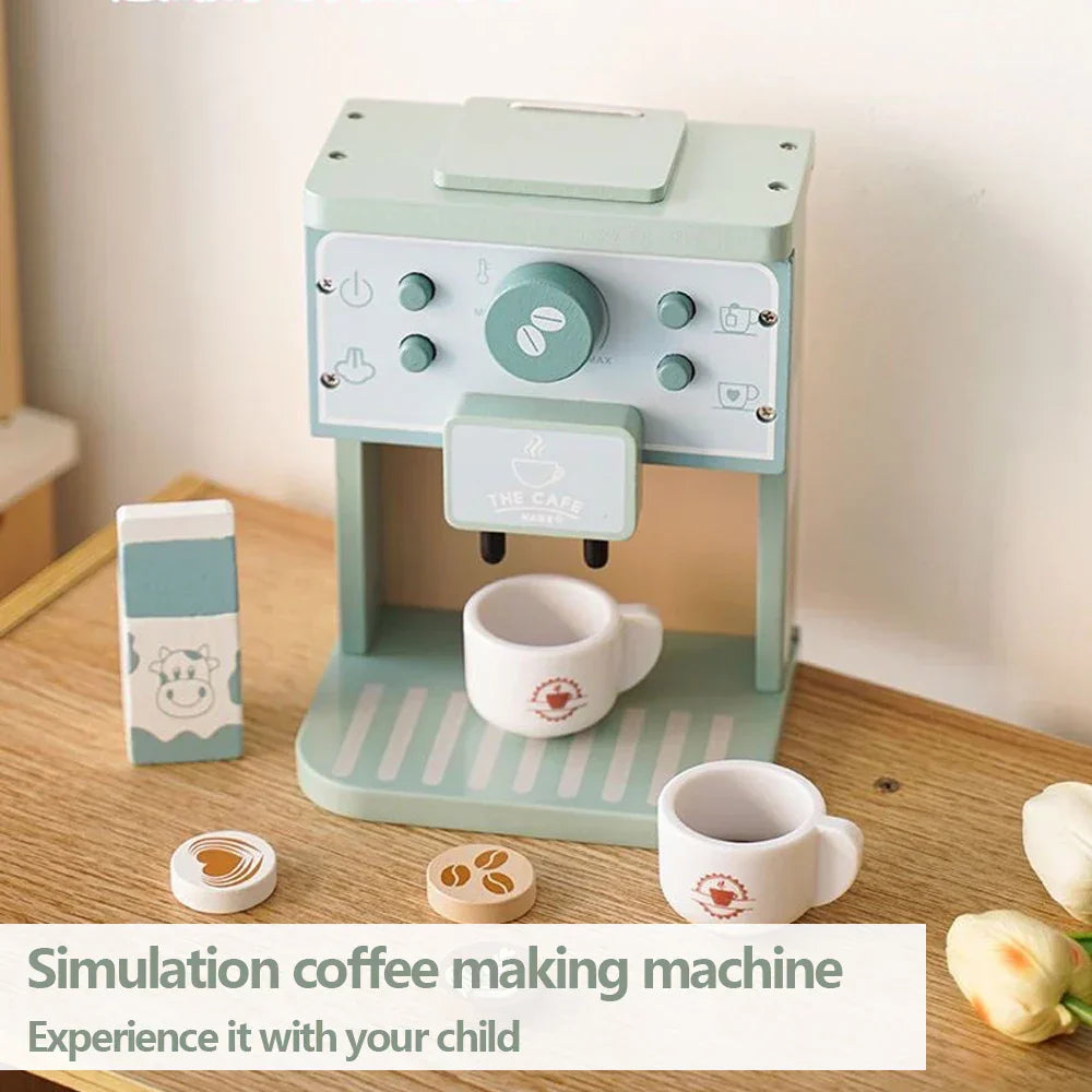 Holzspielzeug-Kaffeemaschine für Kinder – Espresso-Set für Baristas