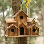 Hölzernes Vogelhaus – Handgefertigtes Baumvogelhaus mit 6 Löchern