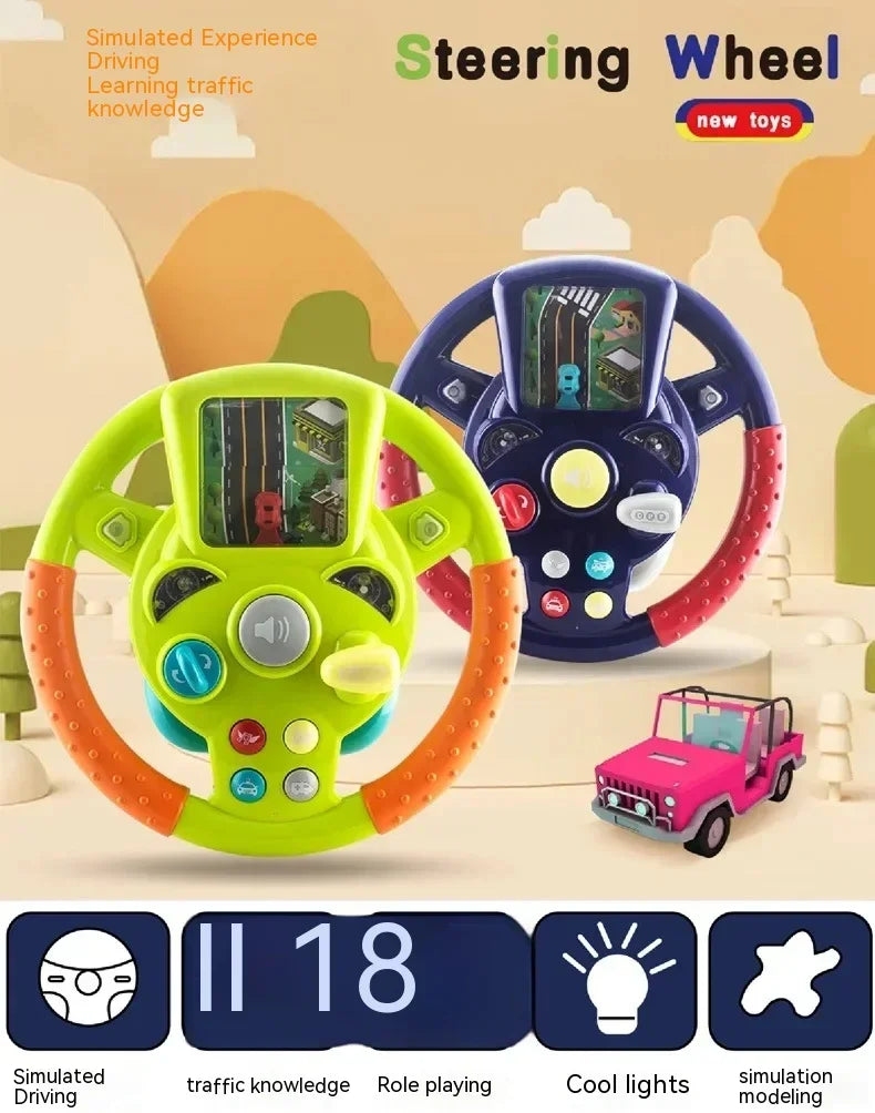 Interaktives Kinderlenkrad mit Bildschirm – Mini-Spielzeug für Fahrvergnügen