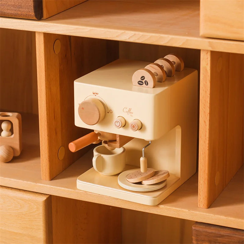 Espressomaschinen-Set aus Holz für Kinder – Zukünftige Barista