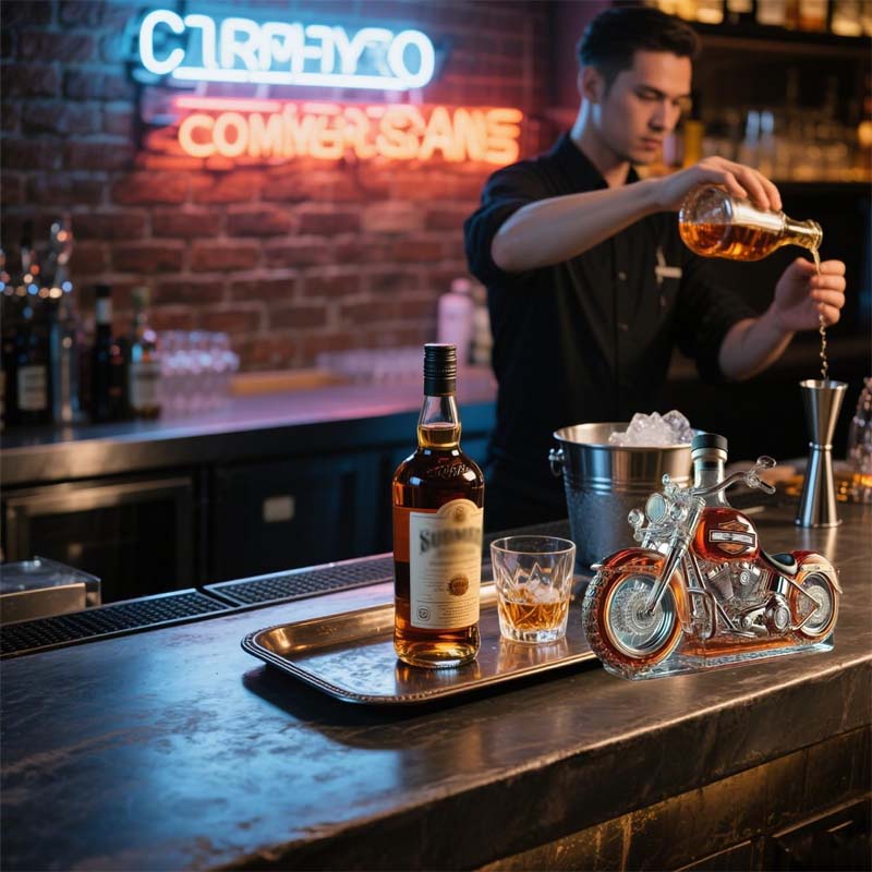 Motorrad-Design Whiskeykaraffe für stilvolle Heimbars