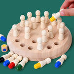 Farbenfrohes Holz-Memoryspiel mit Stecknadeln und Würfel – Ab 3 Jahren