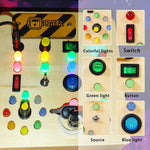 Interaktives Holzspielbrett mit LED-Lichtern für Kleinkinder