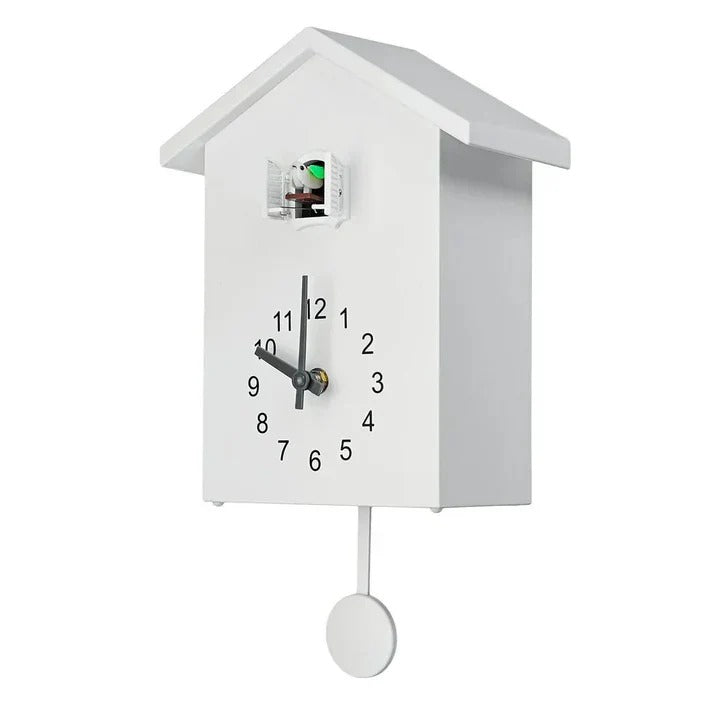 Stilvolle Wanduhr mit Vogelmotiv und einstellbarem Klang
