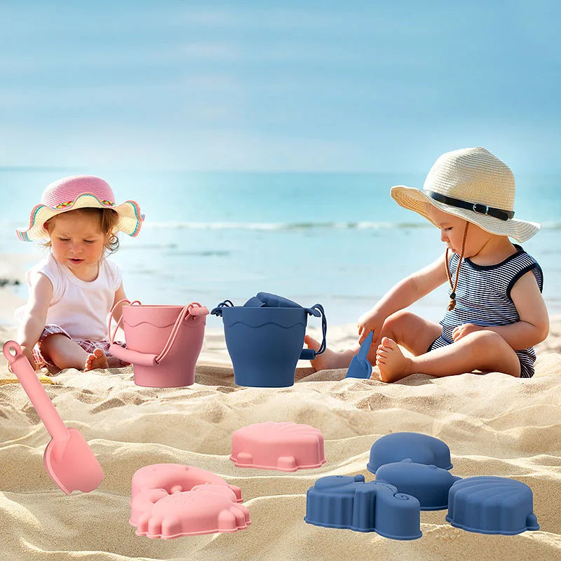 Strandspielzeug Set aus Silikon – Eimer für Sandvergnügen