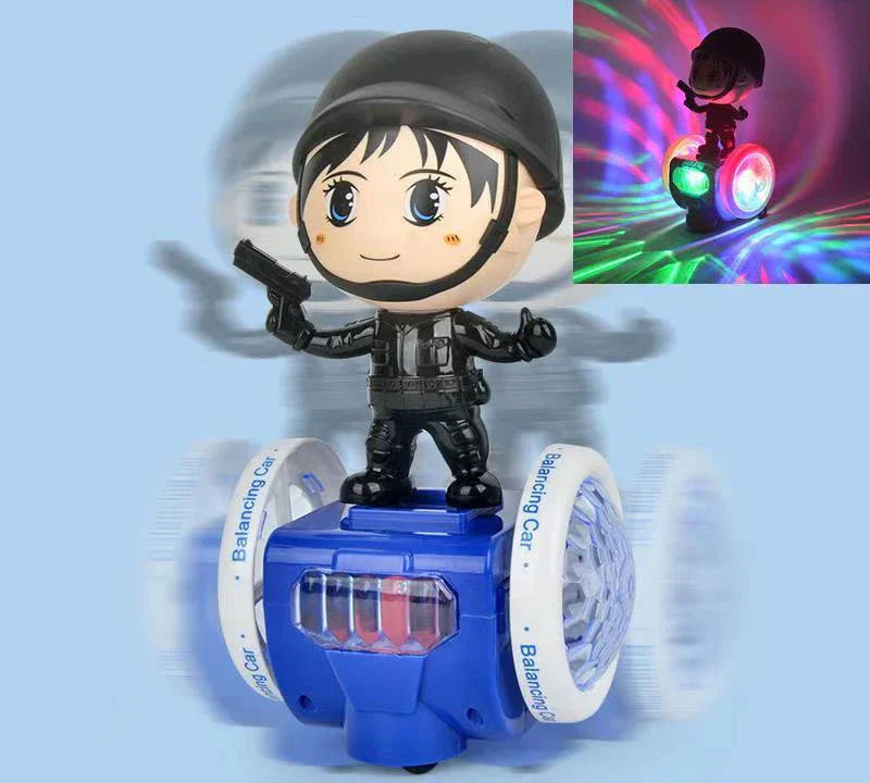 Balance-Auto mit LED-Beleuchtung und Spielzeugfigur – Musik und Licht