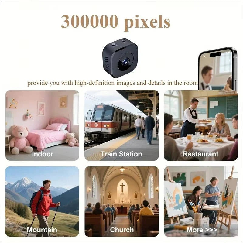 Kompakte 4K WLAN-Innenkamera mit Nachtsicht und Bewegungserkennung