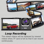 Dreifach-Kamera Dashcam mit 2 Zoll Bildschirm und Parküberwachung