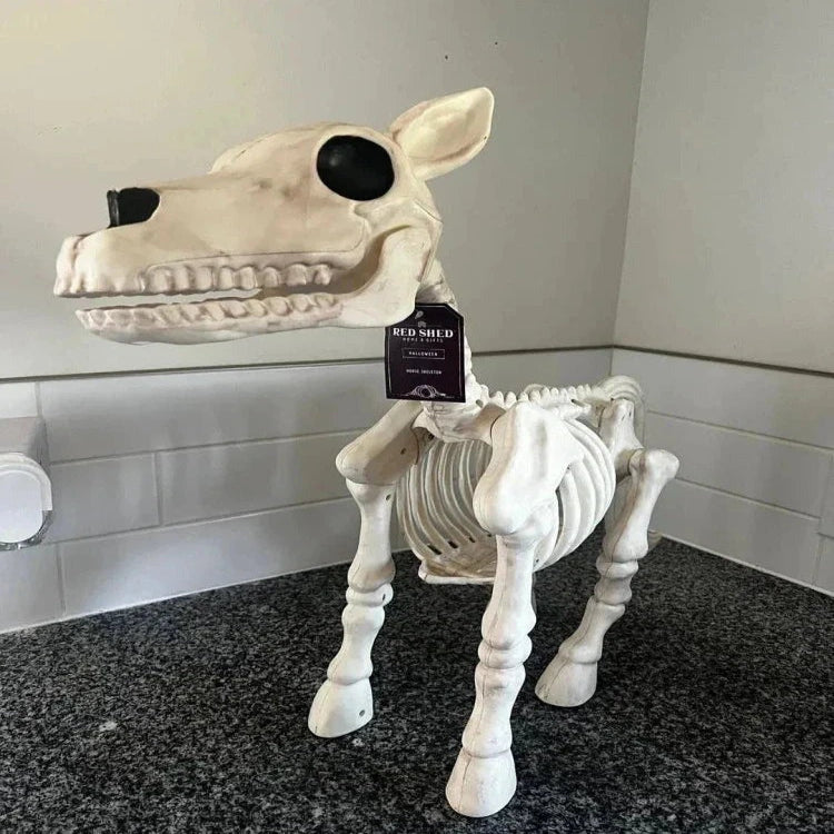 Gruselige Halloween-Dekoration: Kuh- und Pferdeskelett Set