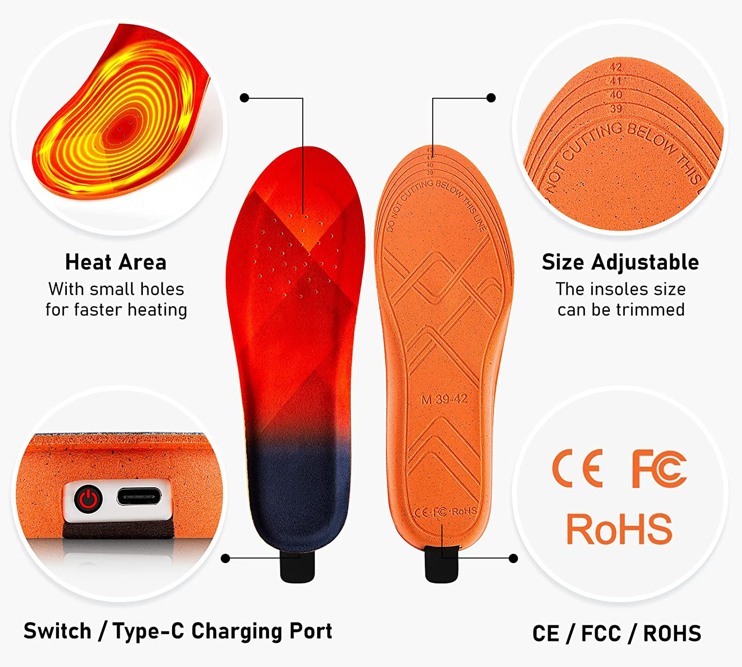 Rechargeable Heated Insoles for Cold Winter Days