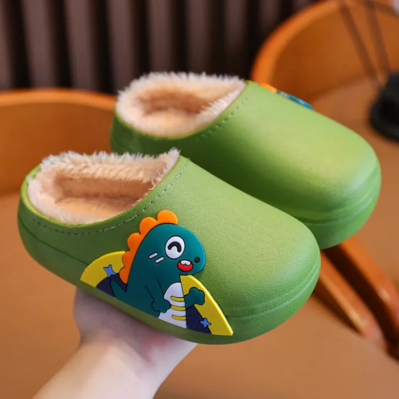 Lustige Hausschuhe mit Dino- und Hasenmotiven – Kinder, wasserdicht
