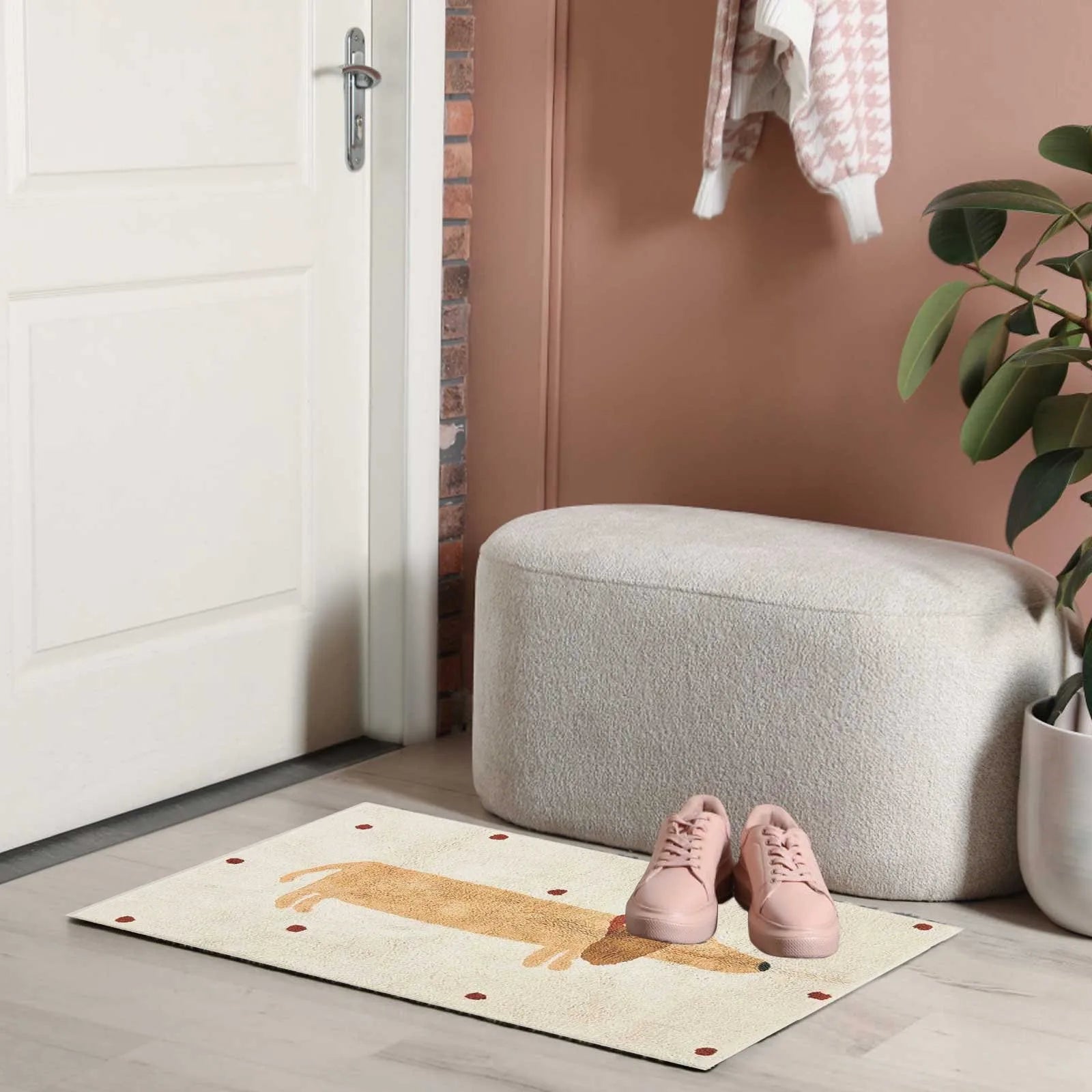 Kinderteppich mit Dackelmuster – Weicher Teppich für das Schlafzimmer