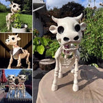 Gruselige Halloween-Dekoration: Kuh- und Pferdeskelett Set
