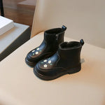 Bequeme Kinderstiefel mit Reißverschluss und Blumenmuster