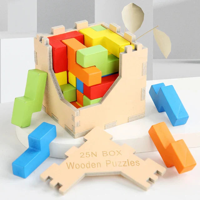 3D Holzpuzzle Tetris – Herausforderndes Spiel für Kinder und Erwachsene