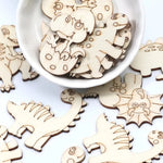 Dino-Design Holzscheiben Set, 20 Stück für Kreativprojekte