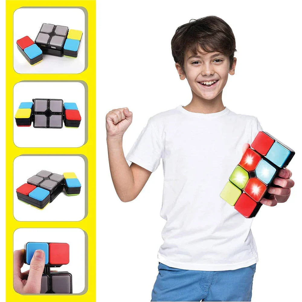 Bunter Puzzlewürfel mit Musik – Rätselspiel für Gehirntraining und Spaß