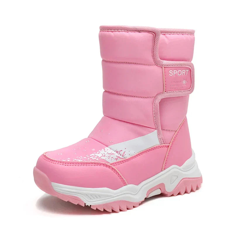 Winterstiefel für Kinder mit Klettverschluss – Weiches Plüschfutter