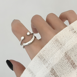 Smile Ring | Adjustable | Hypoallergenic | Silver-Look