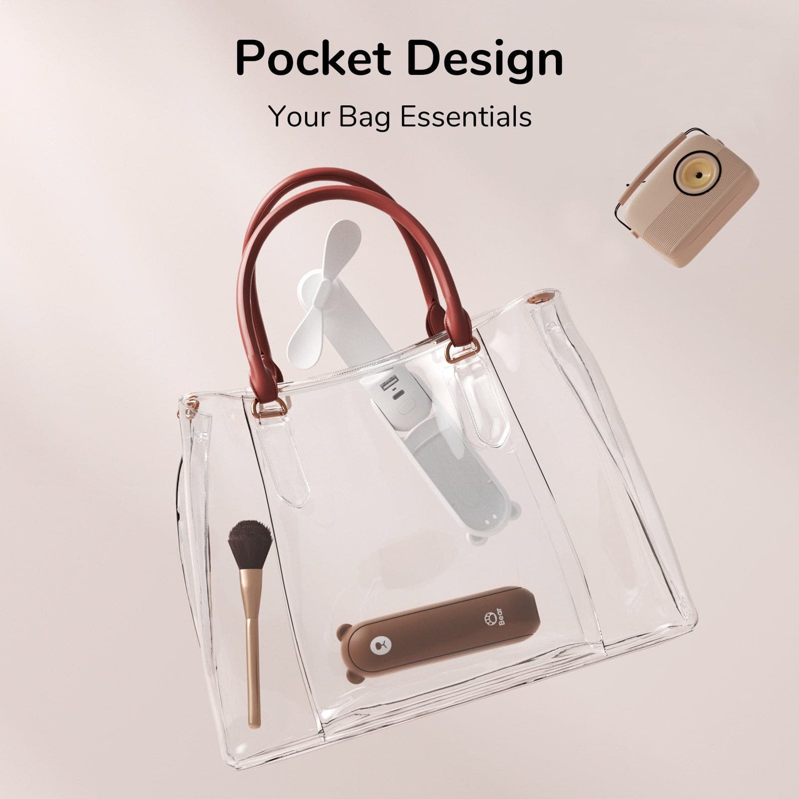Kompakter Handventilator mit Powerbank-Funktion und LED