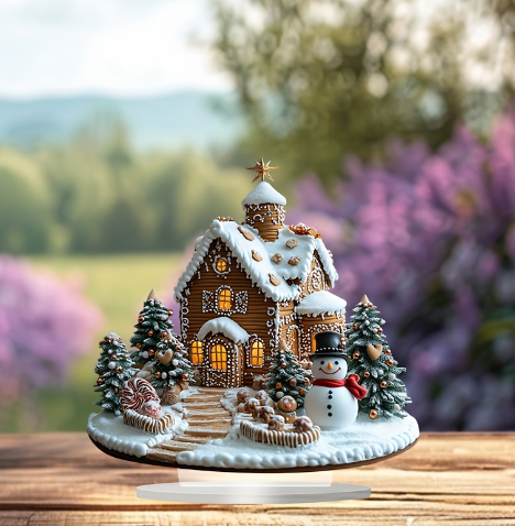 Leuchtendes Lebkuchenhaus – Festliche Tischdekoration für Weihnachten