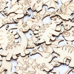 Dino-Design Holzscheiben Set, 20 Stück für Kreativprojekte