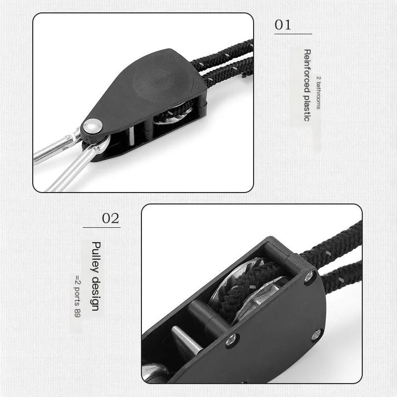 Verstellbare Zeltschnüre mit Rollenschnalle – 4er Set