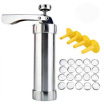 Aluminium Keks- und Spritzgebäck-Set mit 20 Formen und 4 Spritzaufsätzen
