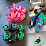Verstellbare Kindersandalen in Pink und Grün – Ideal für den Sommer