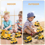 Bau-Lkw Spielset mit Anhänger und Rampe, 5 Teile