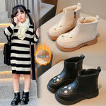 Bequeme Kinderstiefel mit Reißverschluss und Blumenmuster