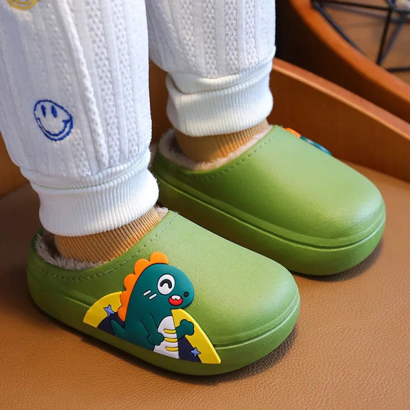 Lustige Hausschuhe mit Dino- und Hasenmotiven – Kinder, wasserdicht