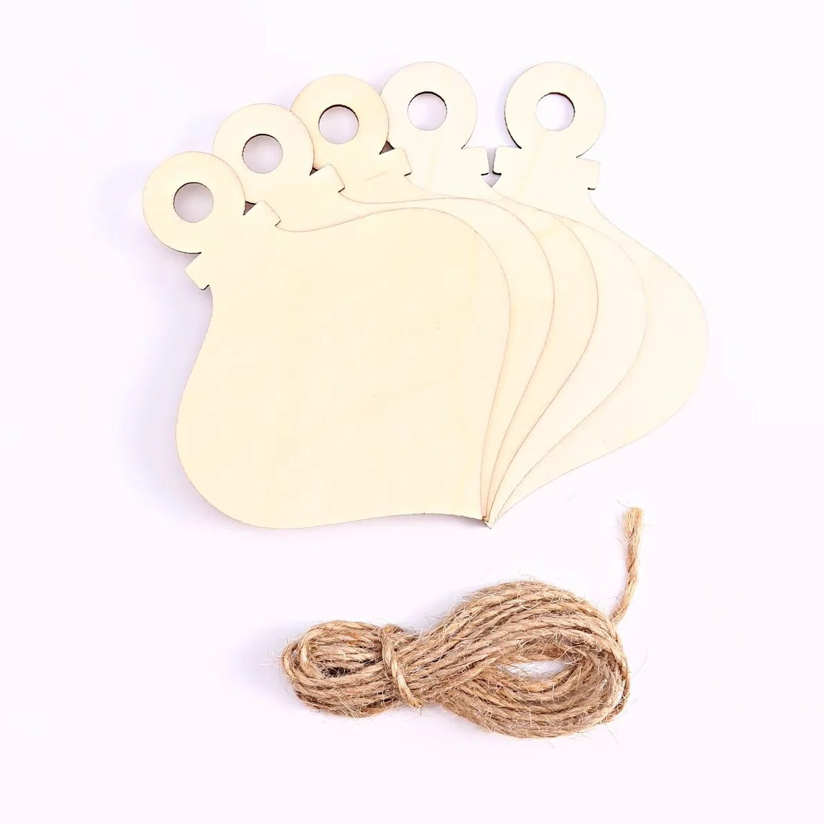 Unbehandelte Holzornamente für kreative DIY-Projekte, 10er Set