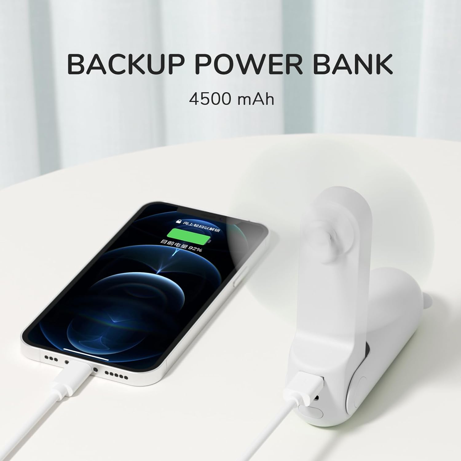 Kompakter Handventilator mit Powerbank-Funktion und LED