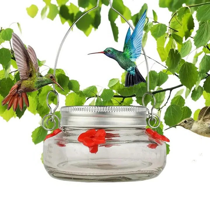 Durchsichtiger Blüten-Hummingbird-Futterspender