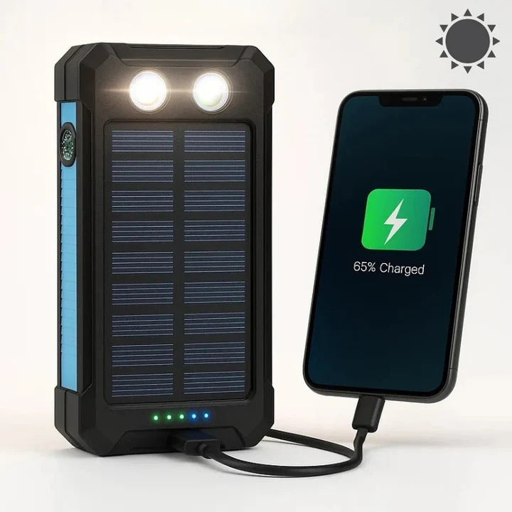 Wasserdichter Solar-Powerbank für Notfälle und Outdoor-Aktivitäten