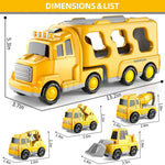 Bau-Lkw Spielset mit Anhänger und Rampe, 5 Teile