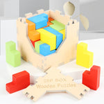 3D Holzpuzzle Tetris – Herausforderndes Spiel für Kinder und Erwachsene