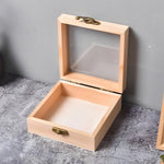 Eckige Holzaufbewahrungsbox mit Klappdeckel für Schmuck und Büromaterial